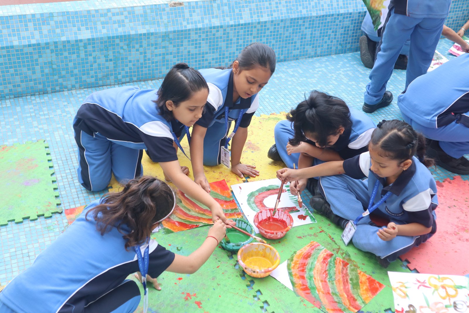 Students engaged in social emotional learning activity